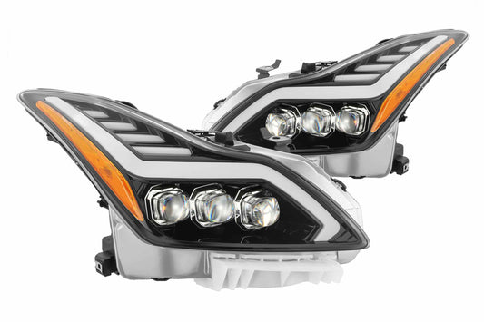 ARex Nova LED Headlights: Infiniti G37 / Q60 (08-15) - Matte Black / Chrome (Set)