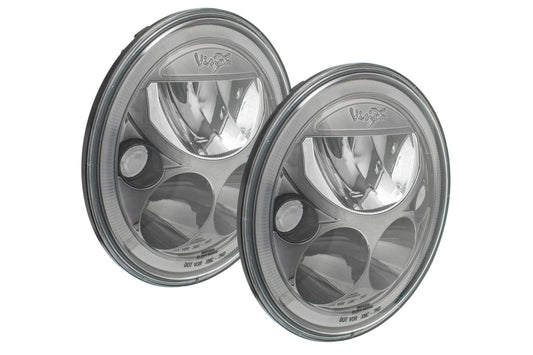 Vision X LED Headlights: (Each / 5.75in Round / Chrome / White Halo)