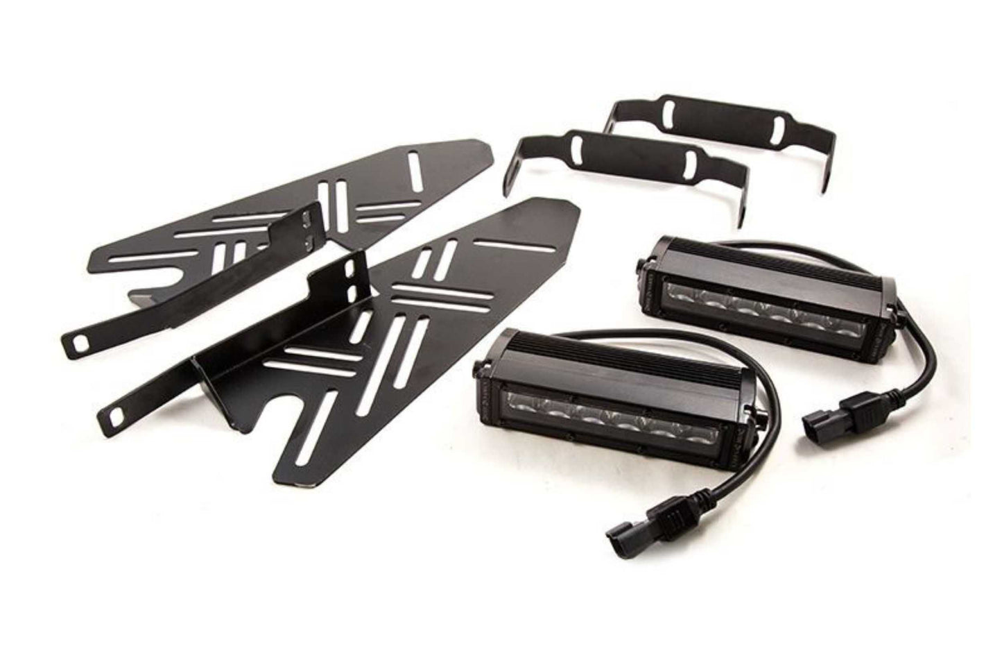 DD Bumper Light Kit: Ford Raptor (17-20) (White / Driving Beam) (2x SS12 Bars)