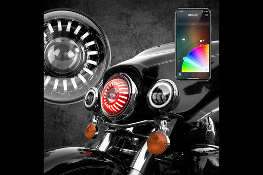 XKChrome RGB LED 7in Harley Headlight Kit w/ Controller