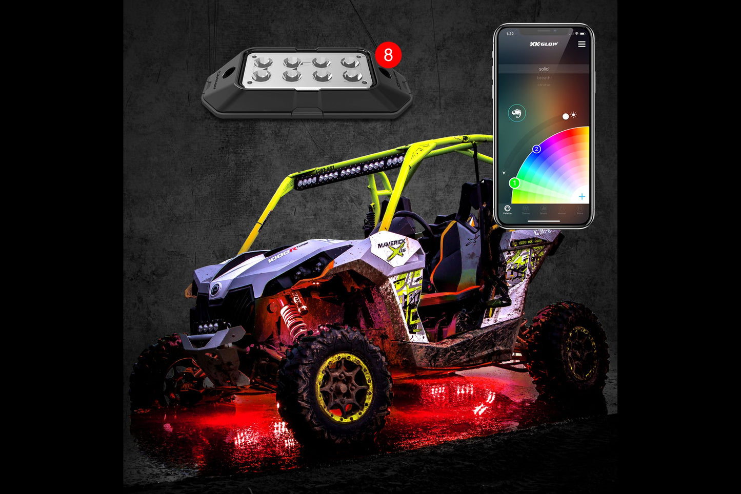 XKChrome RGB LED Rock Light Pod