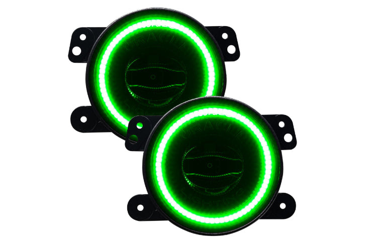 Oracle High Performance LED Halo Fogs: Wrangler JL/JK/JT (Green)
