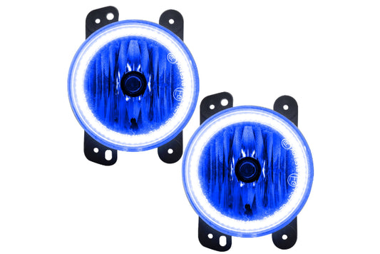 Oracle LED Halo Fogs: 07-09 Jeep Wrangler JK (Blue SMD Single Color)
