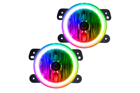 Oracle LED Halo Fogs: 07-09 Jeep Wrangler JK (Dynamic ColorShift RGB / No Controller)