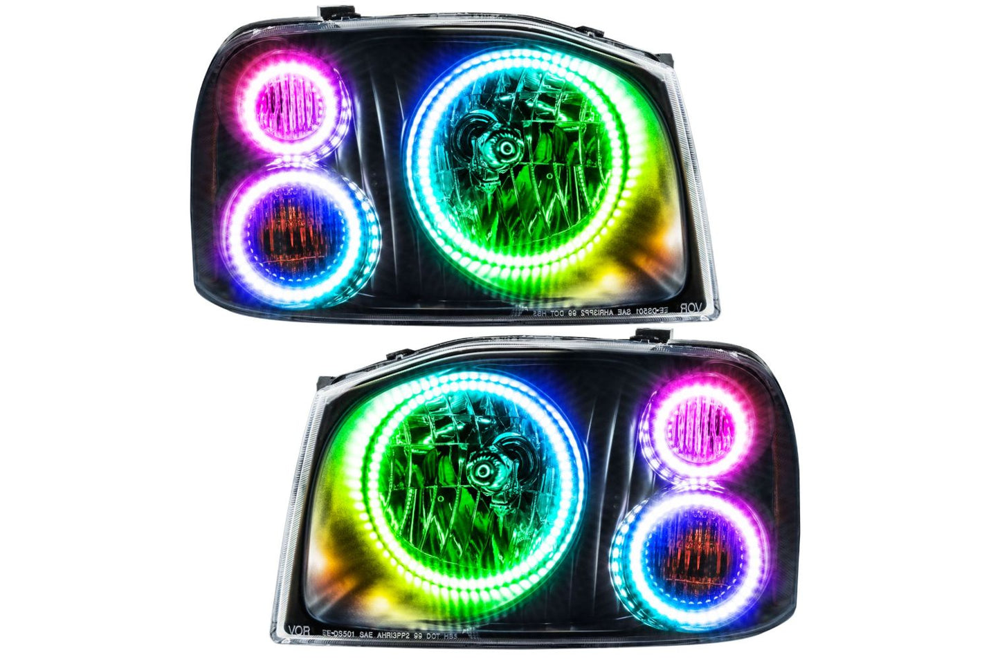 Oracle LED Halo Headlights: 01-04 Nissan Frontier (Triple Halo / ColorShift RGB / RF Controller)