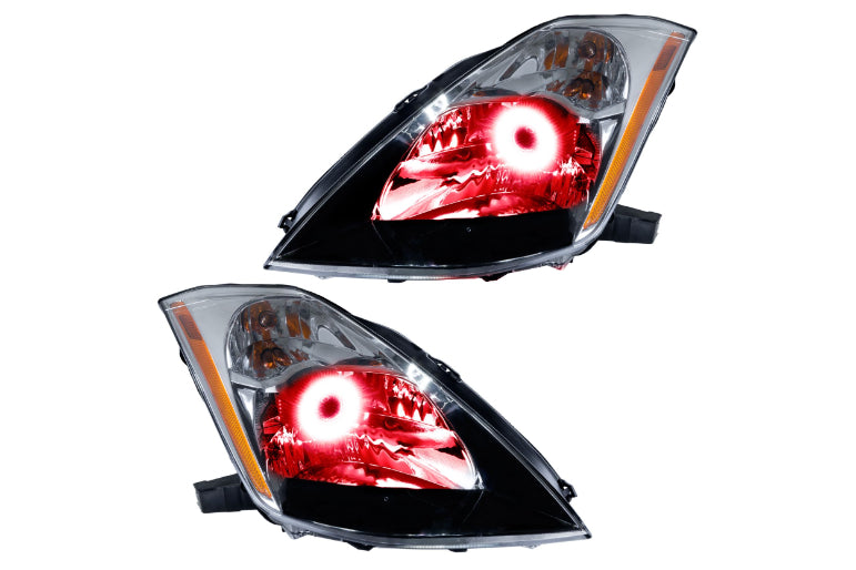 Oracle LED Halo Headlights: 03-05 Nissan 350Z w/ OEM HID (Red SMD Single Color)