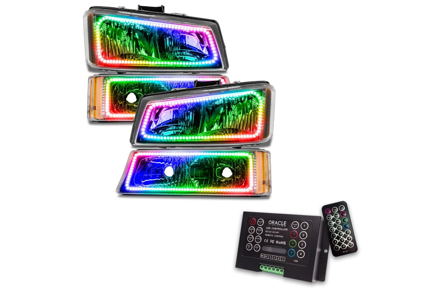 Oracle LED Halo Headlights: 03-06 Chevrolet Silverado (ColorShift RGB / 2.0 Controller)