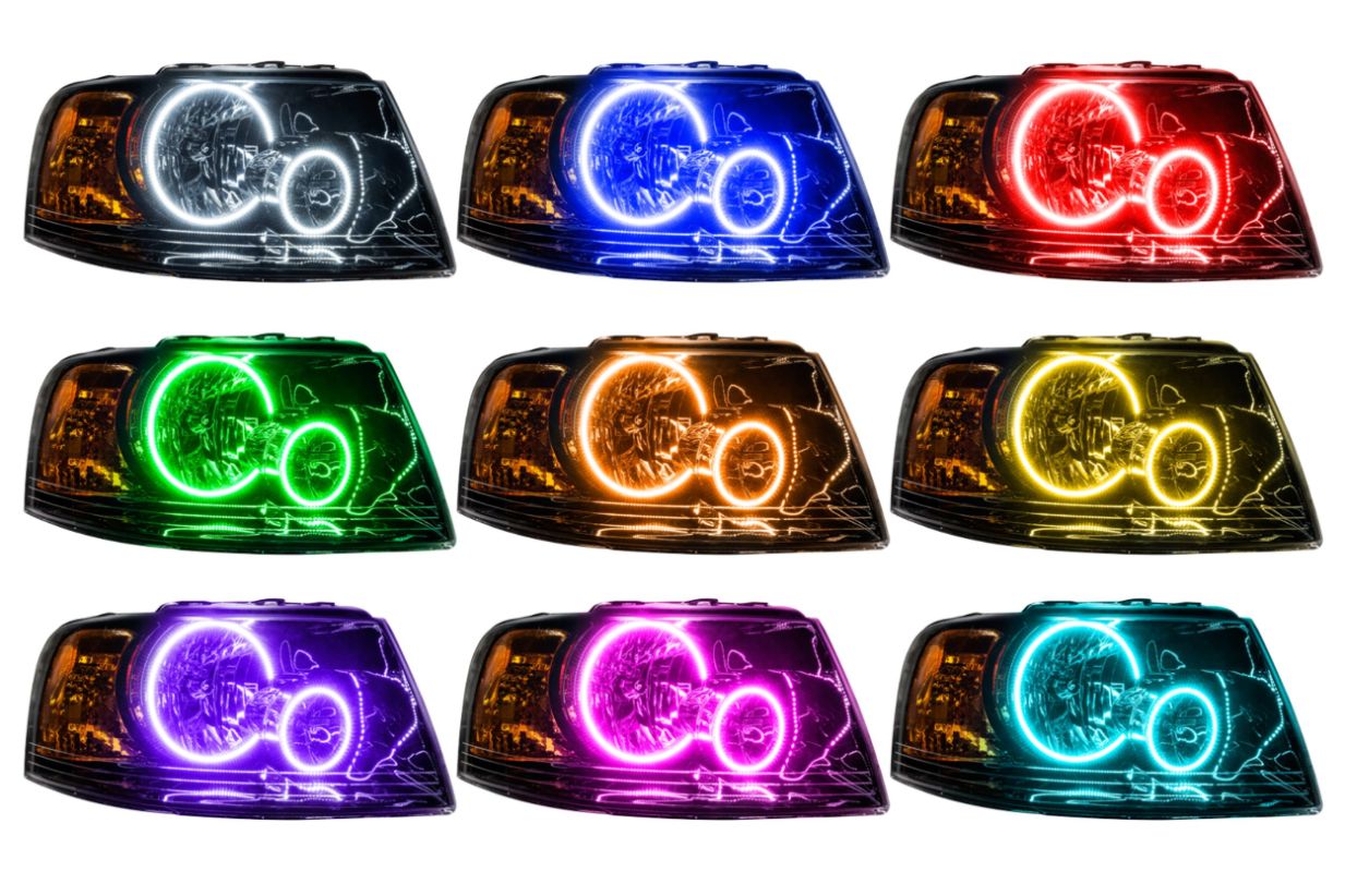 Oracle LED Halo Headlights: 03-06 Ford Expedition (Black / ColorShift RGB / RF Controller)