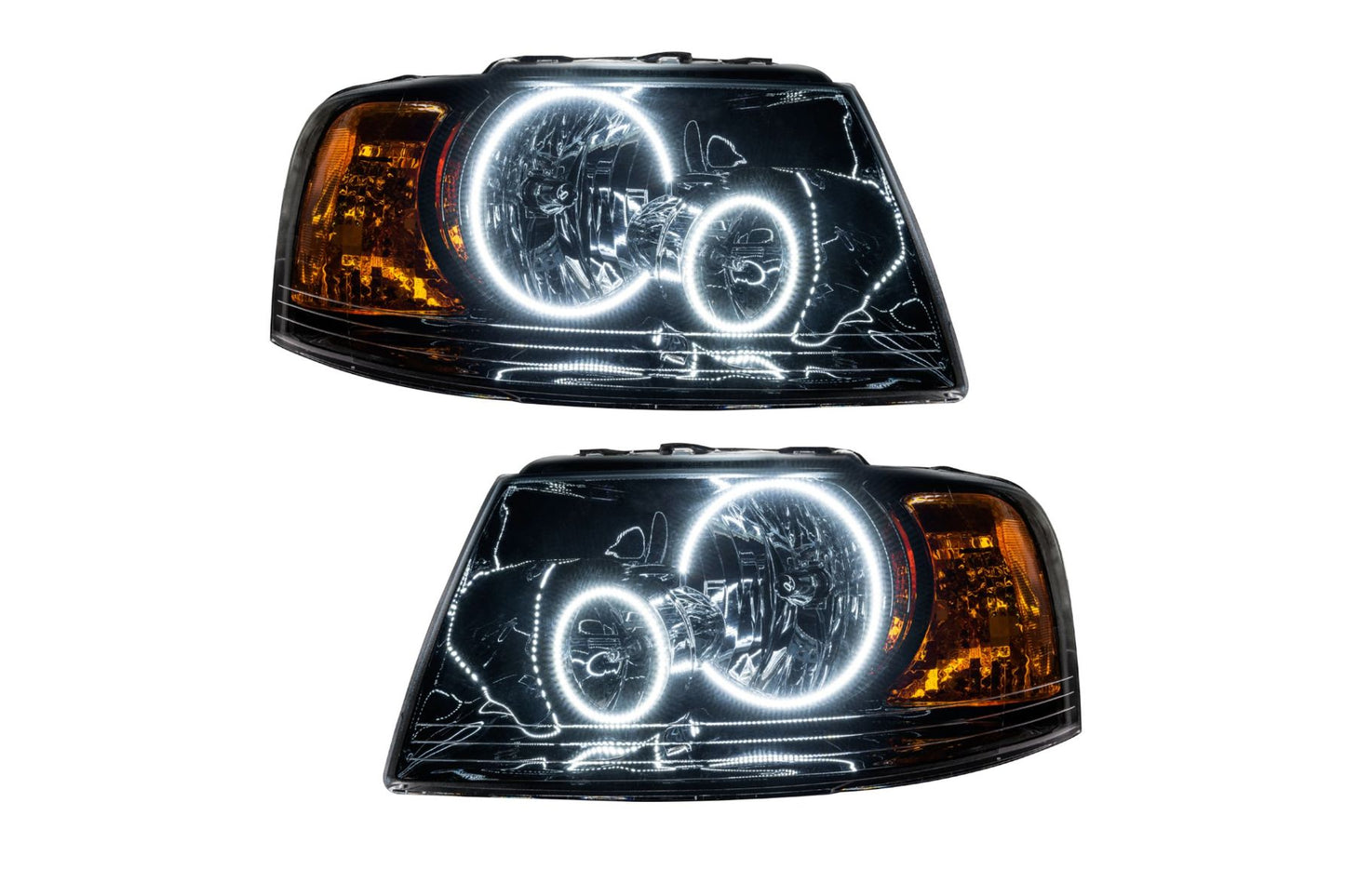 Oracle LED Halo Headlights: 03-06 Ford Expedition (Black / White SMD Single Color)