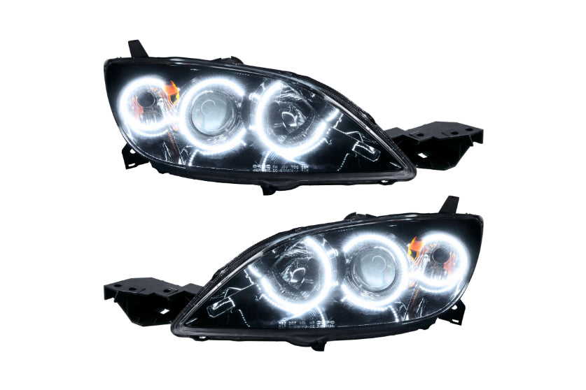 Oracle LED Halo Headlights: 04-09 Mazda 3 Sedan w/o OEM HID (White SMD Single Color)