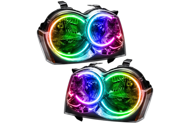 Oracle LED Halo Headlights: 05-07 Jeep Grand Cherokee w/o OEM HID (ColorShift RGB / 2.0 Controller)