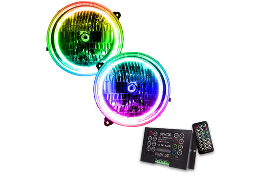 Oracle LED Halo Headlights: 05-07 Jeep Liberty w/o Leveling (ColorShift RGB / 2.0 Controller)