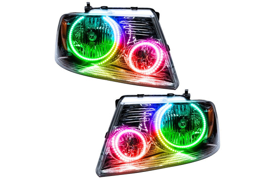 Oracle LED Halo Headlights: 05-08 Ford F-150 (ColorShift RGB / RF Controller)