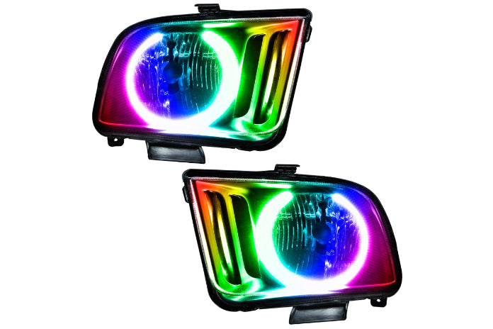 Oracle LED Halo Headlights: 05-09 Ford Mustang (ColorShift RGB / BC1 Controller)
