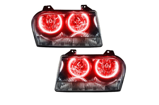 Oracle LED Halo Headlights: 05-10 Chrysler 300 V6 (Red SMD Single Color)