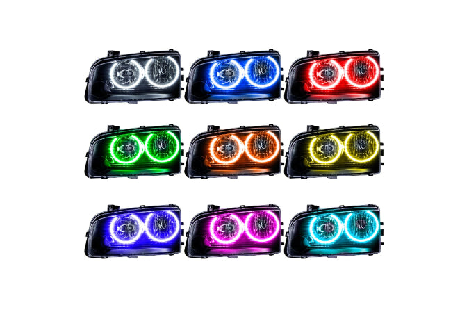 Oracle LED Halo Headlights: 05-10 Dodge Charger w/o OEM HID (ColorShift RGB / BC1 Controller)