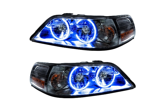 Oracle LED Halo Headlights: 05-11 Lincoln Town Car w/ OEM HID (Blue SMD Single Color)