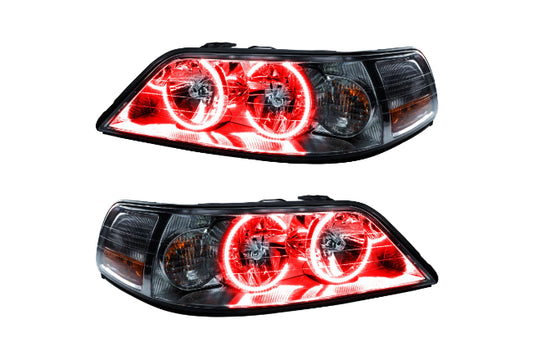 Oracle LED Halo Headlights: 05-11 Lincoln Town Car w/ OEM HID (Red SMD Single Color)