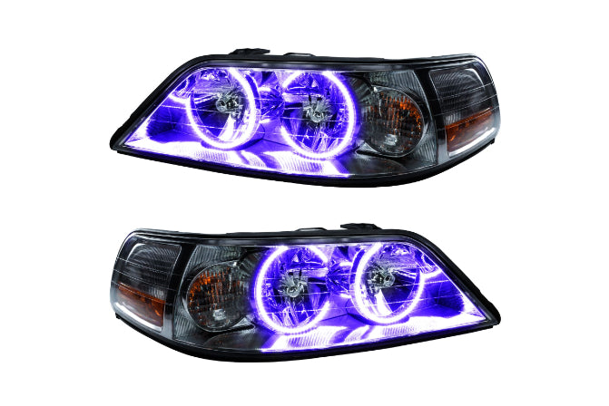 Oracle LED Halo Headlights: 05-11 Lincoln Town Car w/ OEM HID (UV/Purple SMD Single Color)