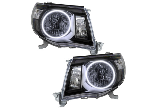 Oracle LED Halo Headlights: 05-11 Toyota Tacoma (Black / White SMD Single Color)