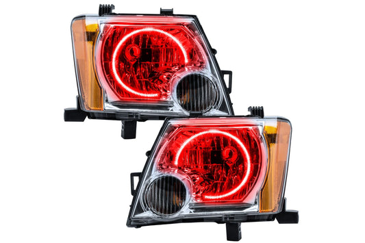 Oracle LED Halo Headlights: 05-14 Nissan Xterra (Red SMD Single Color)