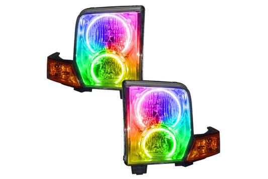 Oracle LED Halo Headlights: 06-10 Jeep Commander (ColorShift RGB / Simple Controller)