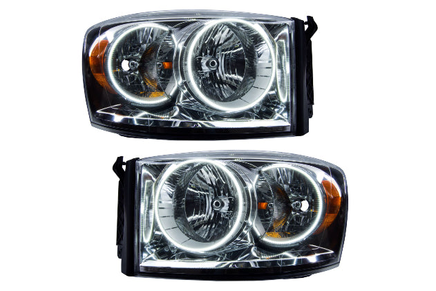 Oracle LED Halo Headlights: 07-08 Dodge Ram (Chrome / White SMD Single Color)