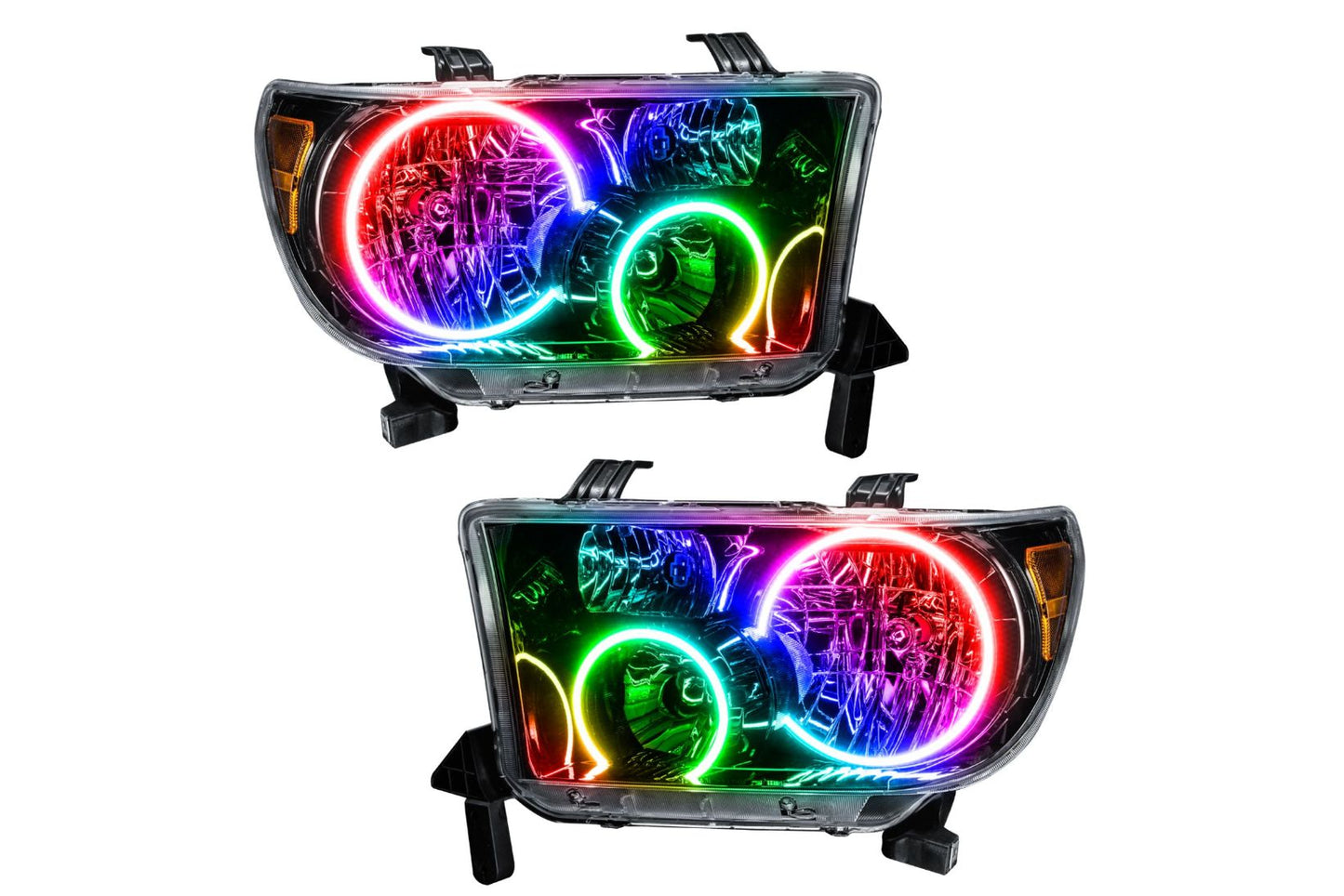 Oracle LED Halo Headlights: 07-11 Toyota Tundra (Black / ColorShift RGB / 2.0 Controller)