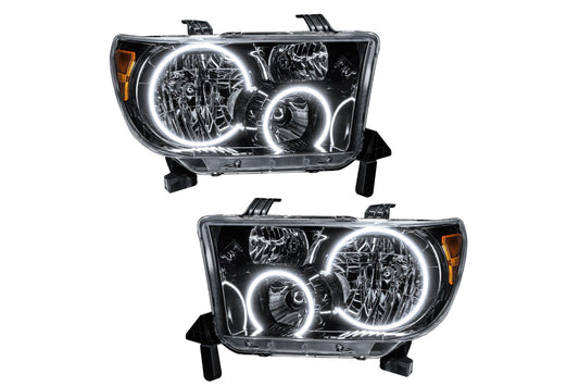 Oracle LED Halo Headlights: 07-11 Toyota Tundra (Black / White SMD Single Color)