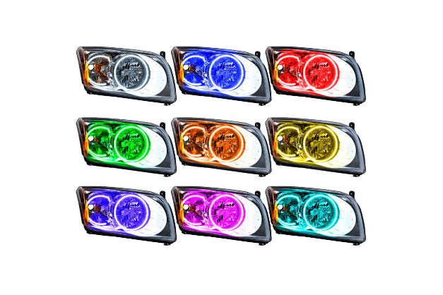 Oracle LED Halo Headlights: 07-12 Dodge Caliber w/o Leveling (ColorShift RGB / BC1 Controller)