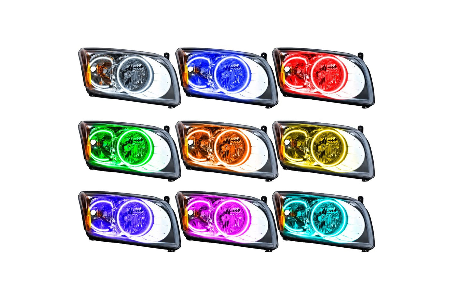 Oracle LED Halo Headlights: 07-12 Dodge Caliber w/o Leveling (ColorShift RGB / Simple Controller)
