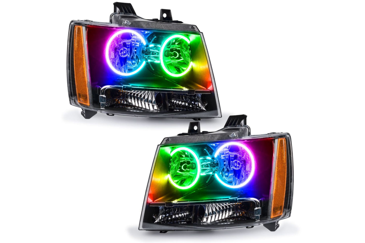 Oracle LED Halo Headlights: 07-13 Chevrolet Avalanche (ColorShift RGB / Simple Controller)