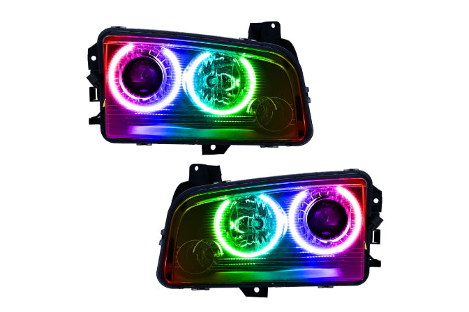 Oracle LED Halo Headlights: 08-10 Dodge Charger w/ OEM HID (ColorShift RGB / Simple Controller)