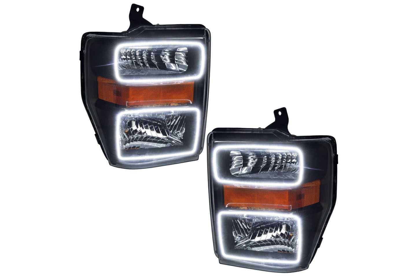 Oracle LED Halo Headlights: 08-10 Ford Super Duty (Black / White SMD Single Color)