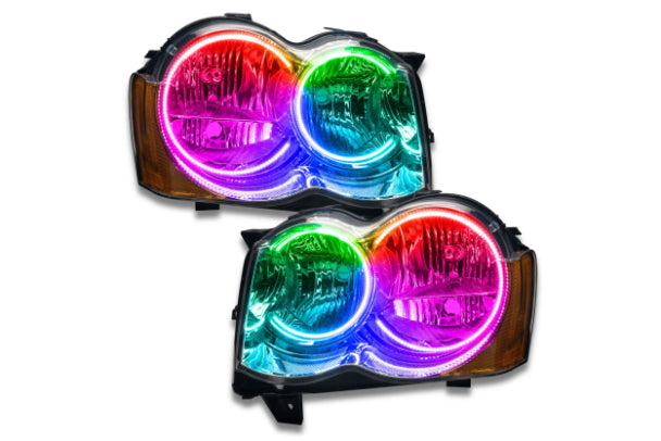 Oracle LED Halo Headlights: 08-10 Jeep Grand Cherokee w/o OEM HID (ColorShift RGB / No Controller)