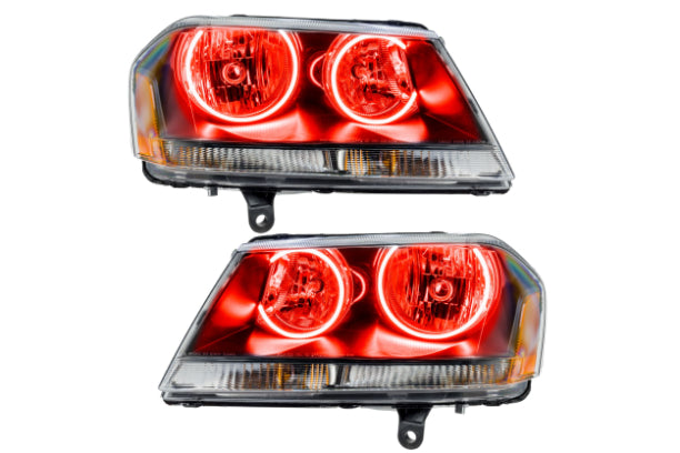 Oracle LED Halo Headlights: 08-14 Dodge Avenger (Black / Red SMD Single Color)