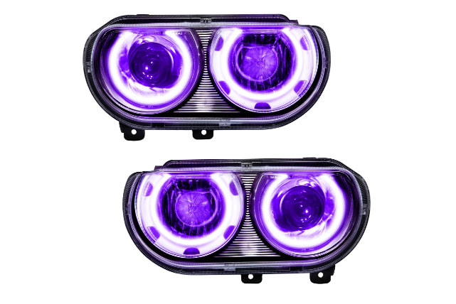 Oracle LED Halo Headlights: 08-14 Dodge Challenger w/ OEM HID (UV/Purple SMD Single Color)