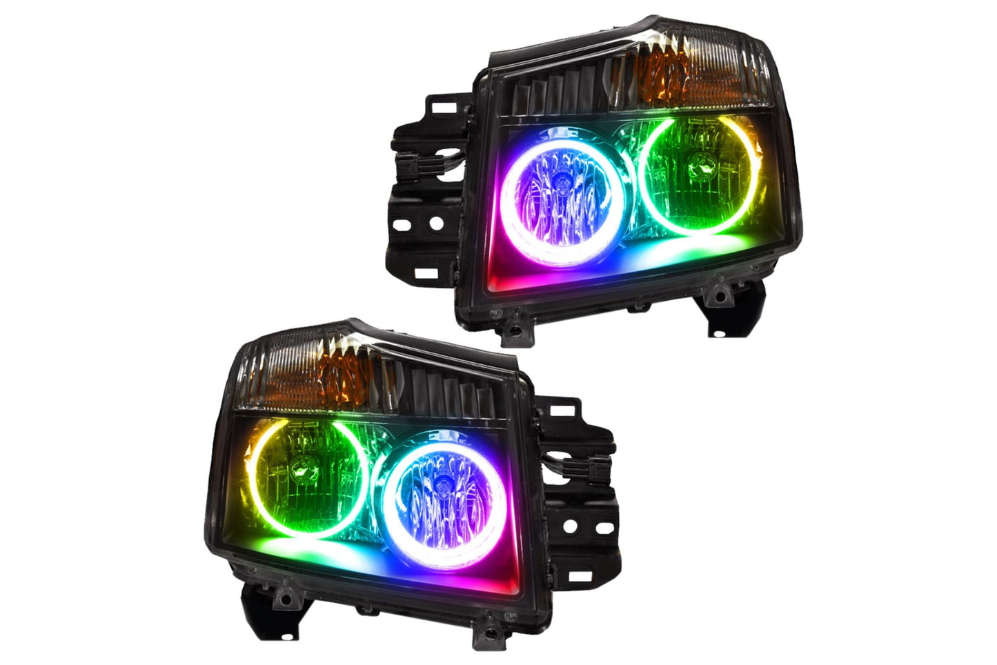 Oracle LED Halo Headlights: 08-15 Nissan Titan (ColorShift RGB / No Controller)