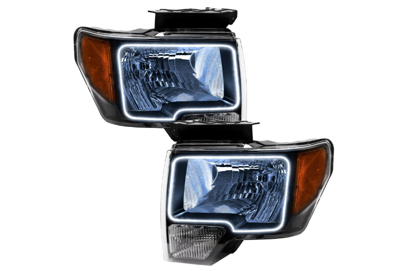 Oracle LED Halo Headlights: 09-14 Ford F-150 (Black / White SMD Single Color)