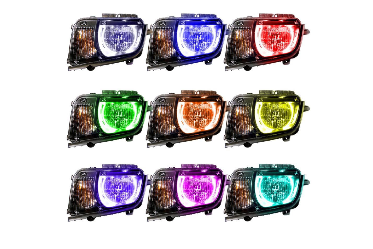 Oracle LED Halo Headlights: 10-13 Chevrolet Camaro Non-RS (ColorShift RGB / RF Controller)