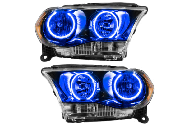 Oracle LED Halo Headlights: 11-13 Dodge Durango w/o OEM HID (Black / Blue SMD Single Color)