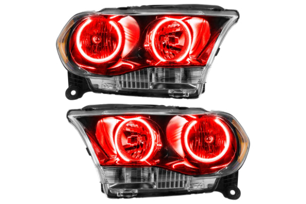 Oracle LED Halo Headlights: 11-13 Dodge Durango w/o OEM HID (Black / Red SMD Single Color)