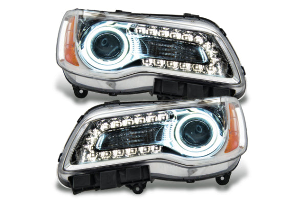 Oracle LED Halo Headlights: 11-14 Chrysler 300C w/o OEM HID (Chrome / White SMD Single Color)