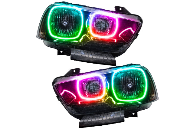 Oracle LED Halo Headlights: 11-14 Dodge Charger w/o OEM HID (ColorShift RGB / No Controller)