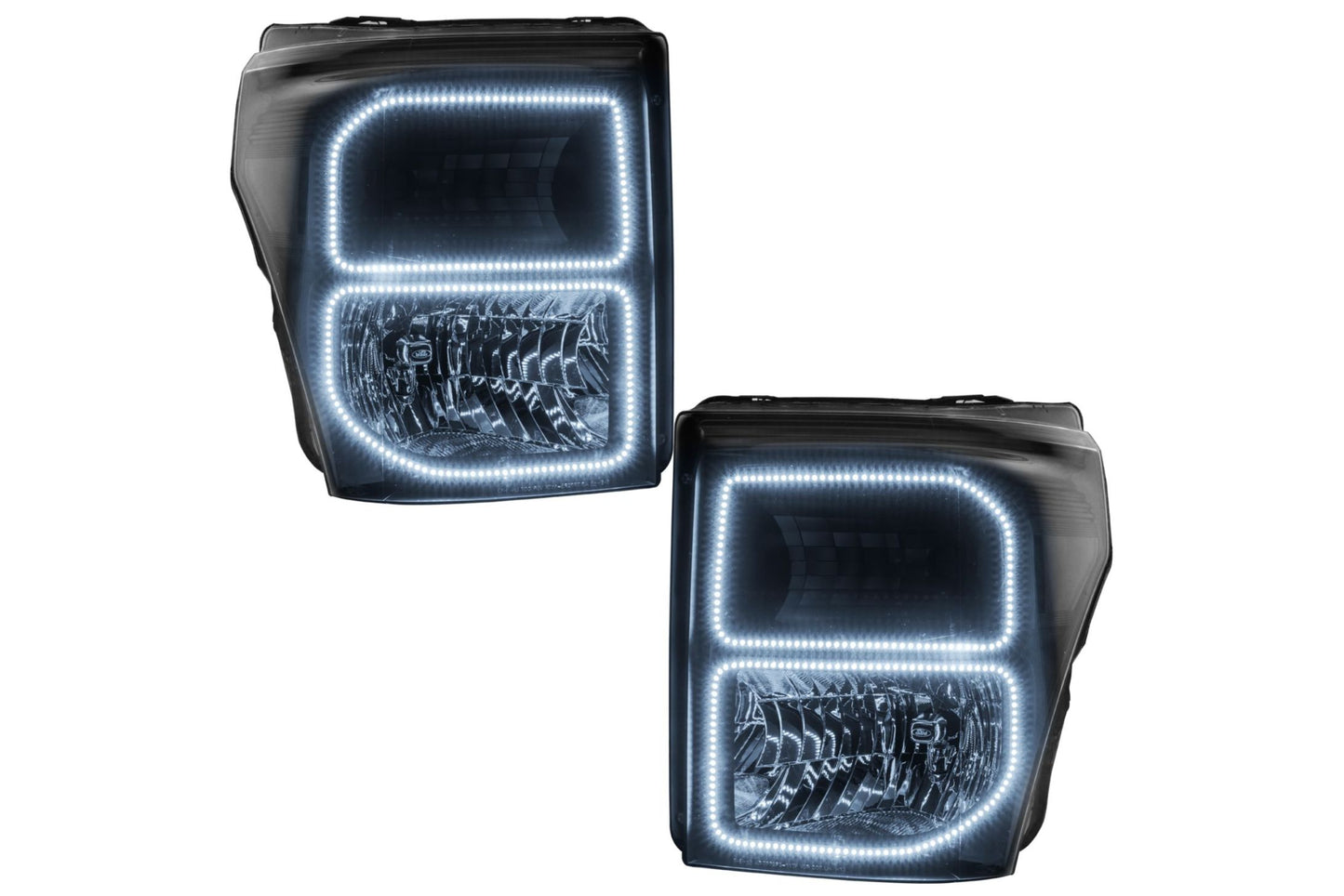 Oracle LED Halo Headlights: 11-16 Ford Super Duty (Black / White SMD Single Color)