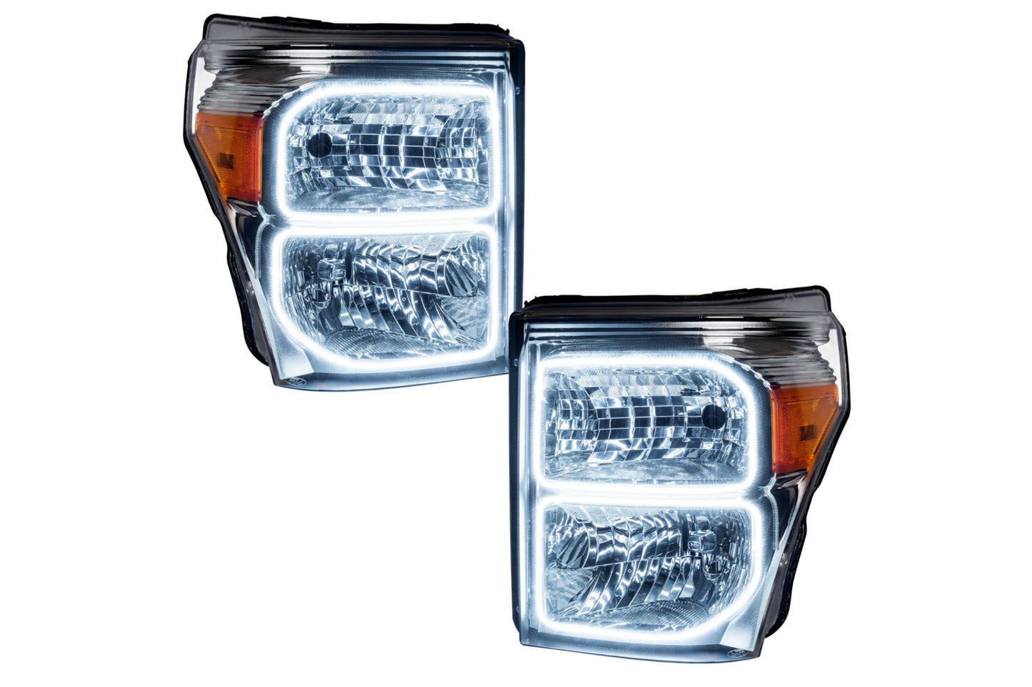 Oracle LED Halo Headlights: 11-16 Ford Super Duty (Chrome / White SMD Single Color)