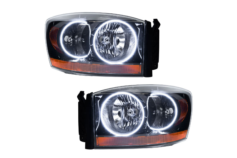 Oracle LED Halo Headlights: 2006 Dodge Ram (Black / White SMD Single Color)