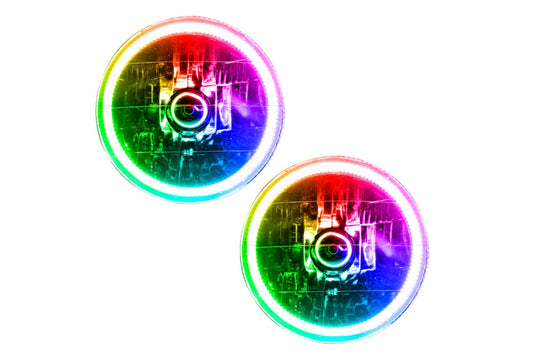 Oracle LED Halo Headlights: 97-06 Jeep Wrangler TJ (ColorShift RGB / No Controller)