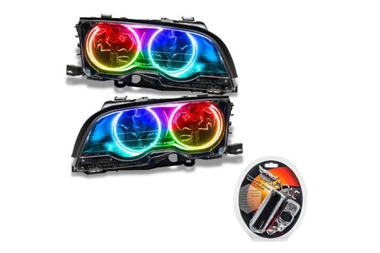 Oracle LED Halo Headlights: 99-01 BMW 3 Series Coupe (ColorShift RGB / RF Controller)