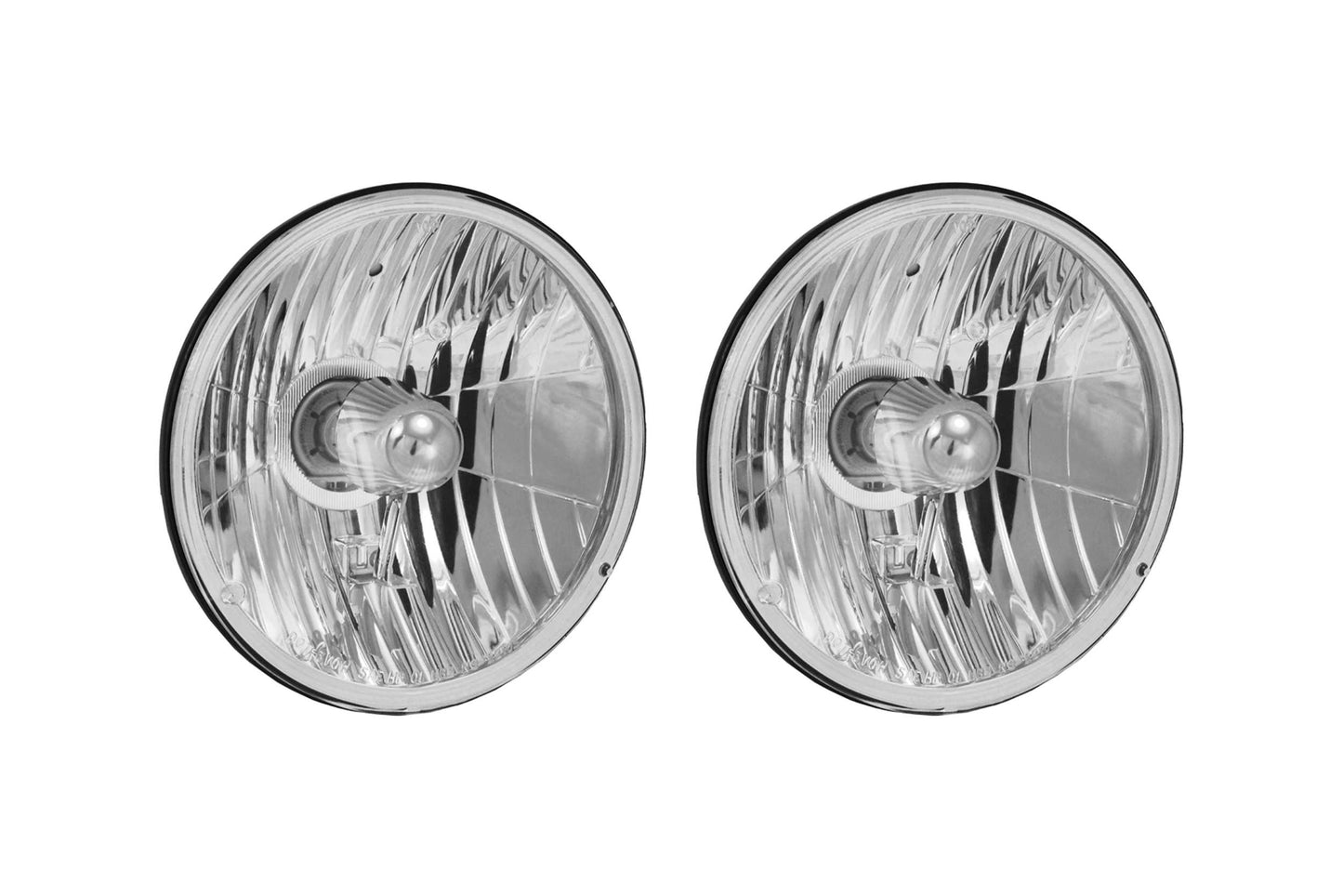 Vision X Halogen Headlights: (Set / 7in Round / Chrome)
